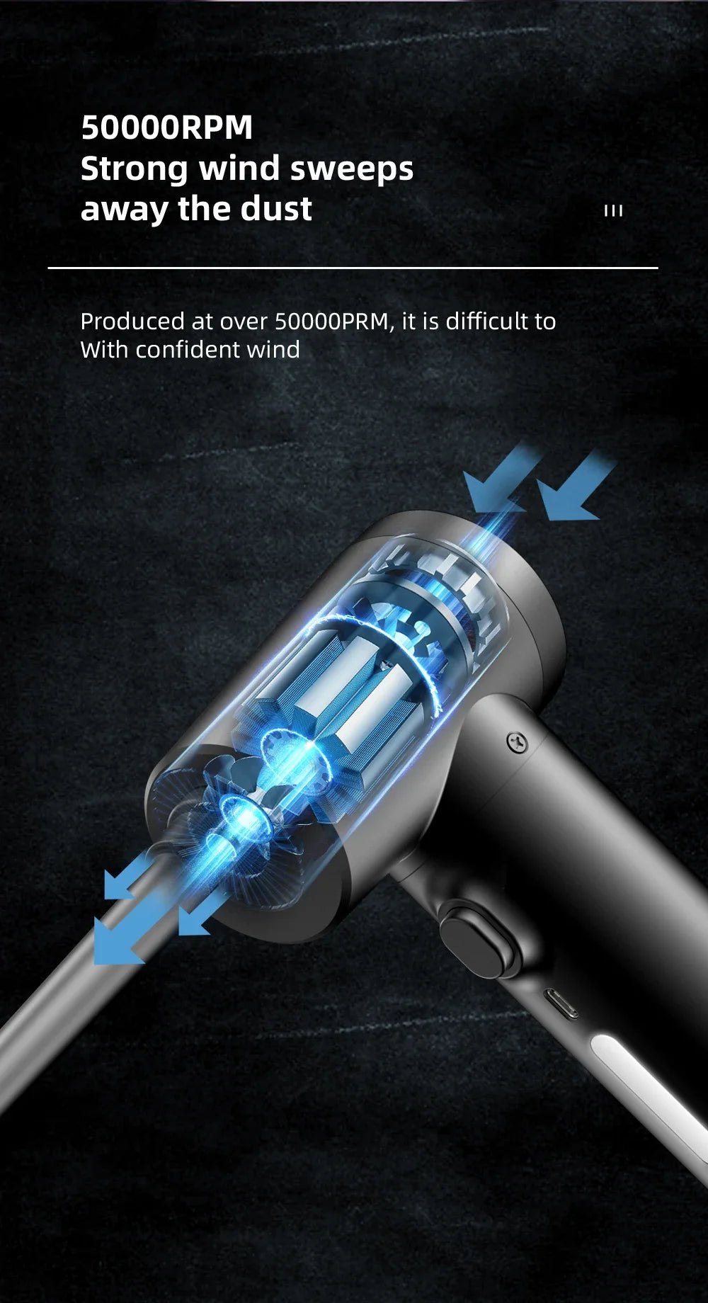 Xiaomi Wireless Air Duster 50000 RPM Dust Blowing Gun USB