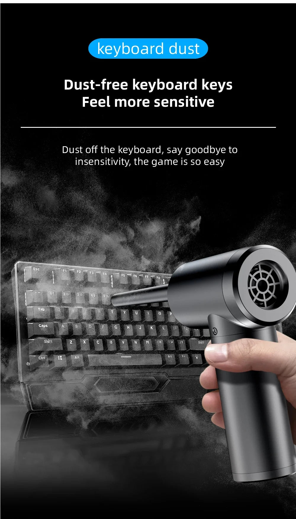Xiaomi Wireless Air Duster 50000 RPM Dust Blowing Gun USB